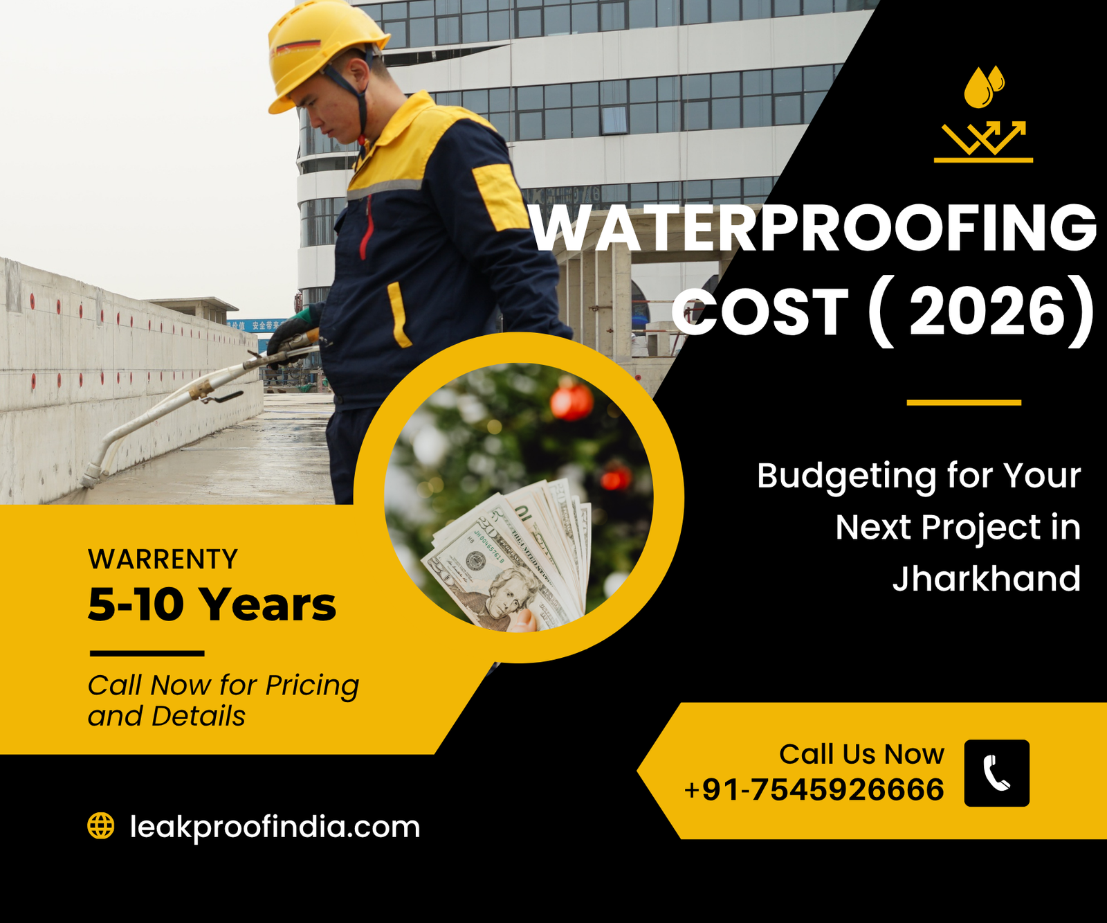Waterproofing Cost in India 2026